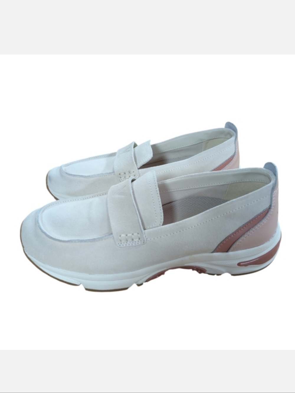Vionic Women's White and Blush Slip-On Loafers